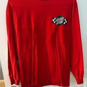 Santa Cruz Skateboards Red Long Sleeve Tee